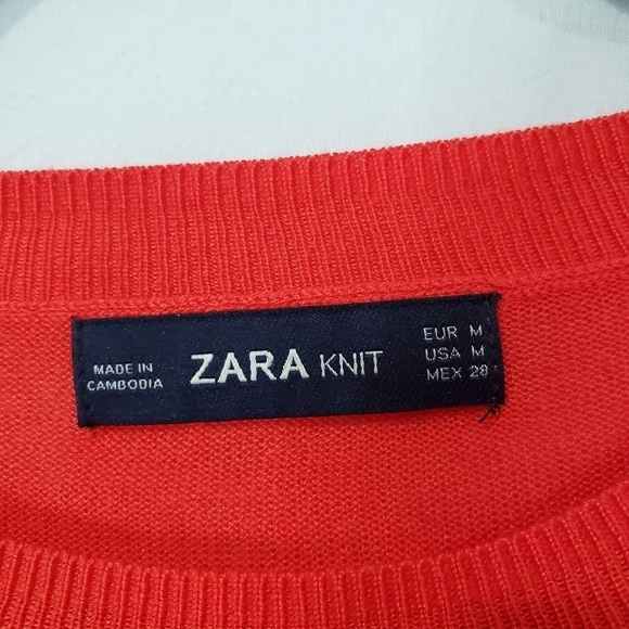 Zara Knit Round Neck Lightweight Pullover Sweater Size Medium - Picture 7 of 10